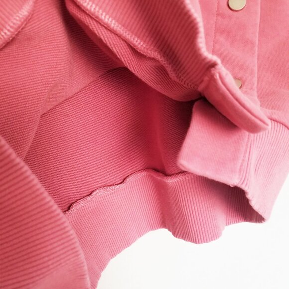 Armani Exchange Short Sleeve Crewneck Sweatshirt M Snap Button Side Pink Lounge - Picture 10 of 13